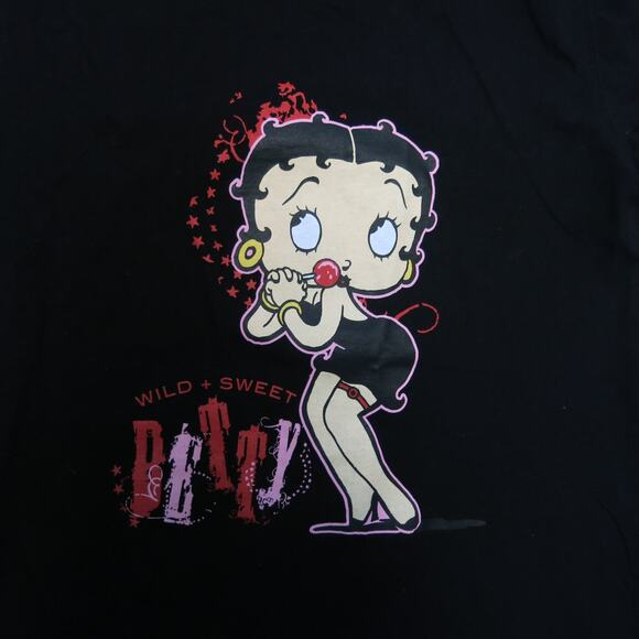 BETTY BOOP Wild and Sweet T Shirt Size XXL Women  Flirty Iconic Betty Black - Picture 2 of 6